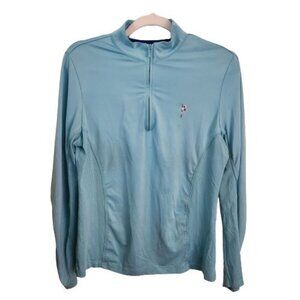 Peter Millar Wicking  E4 UPF 50 Turquoise 1/4 Zip Golf Pullover Size M